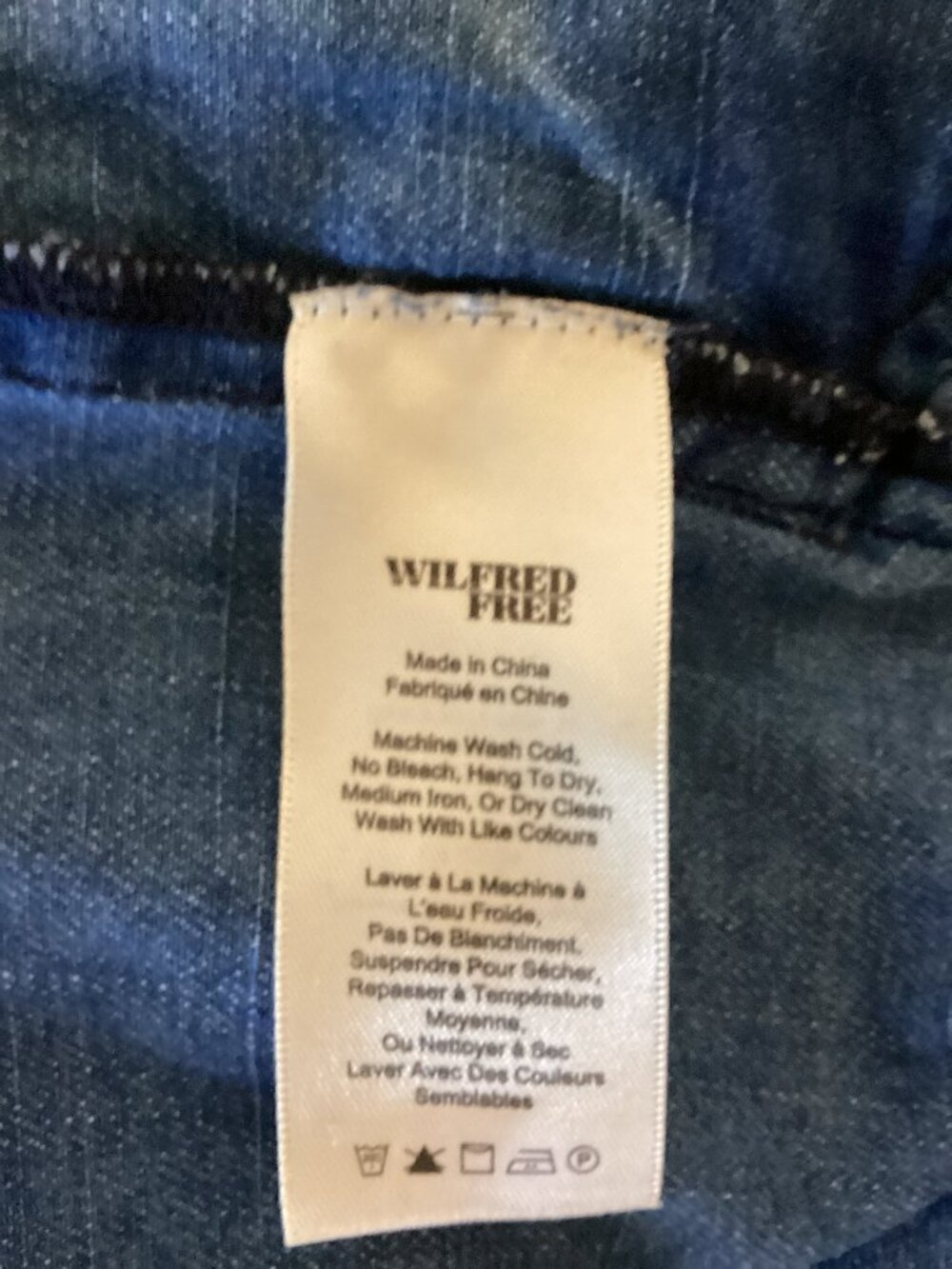 Wilfred Free Aritzia Midi Denim Jumper Dress Blue Size L - Picture 6 of 9